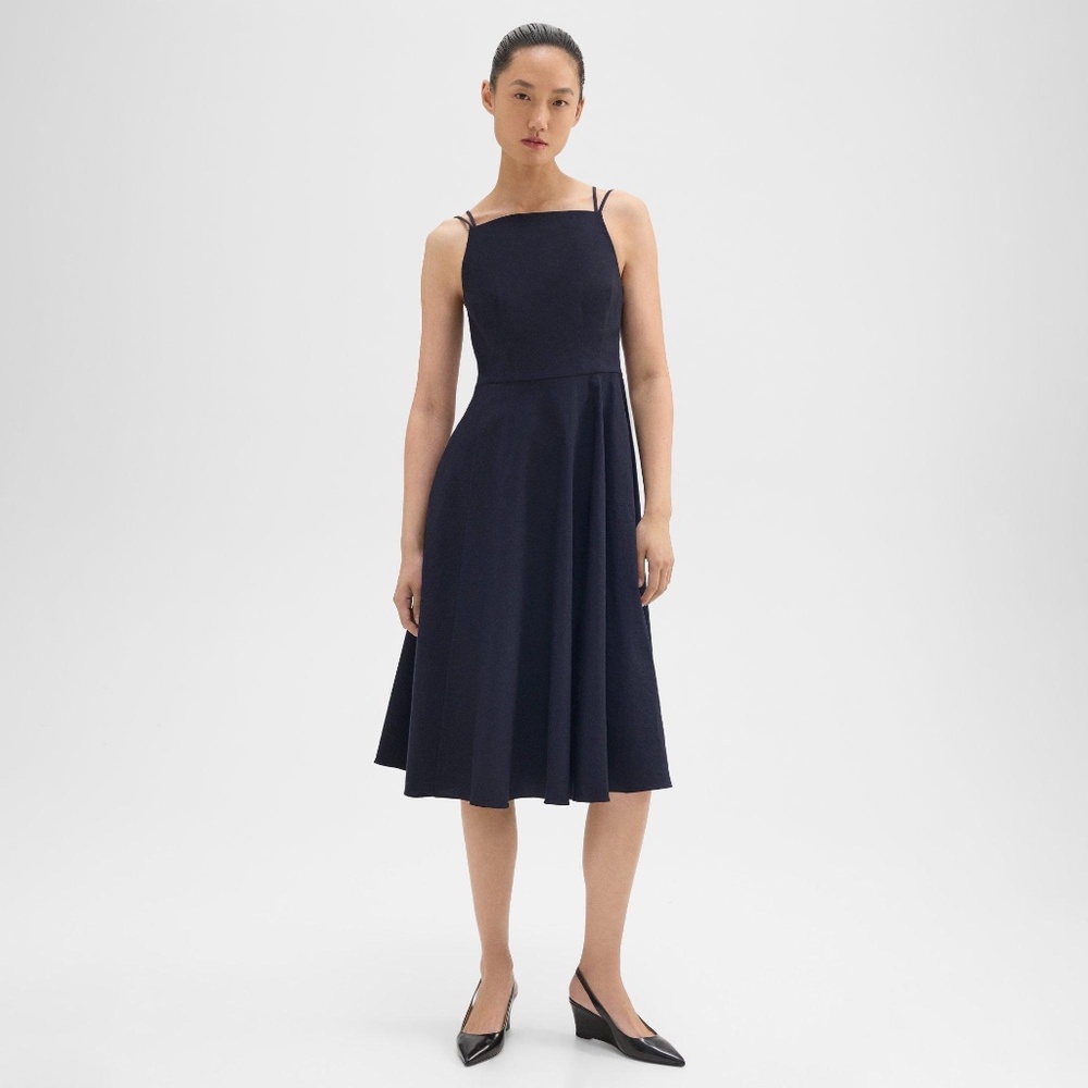 NWT Theory Square Neck Dress in Good Linen, Size 0